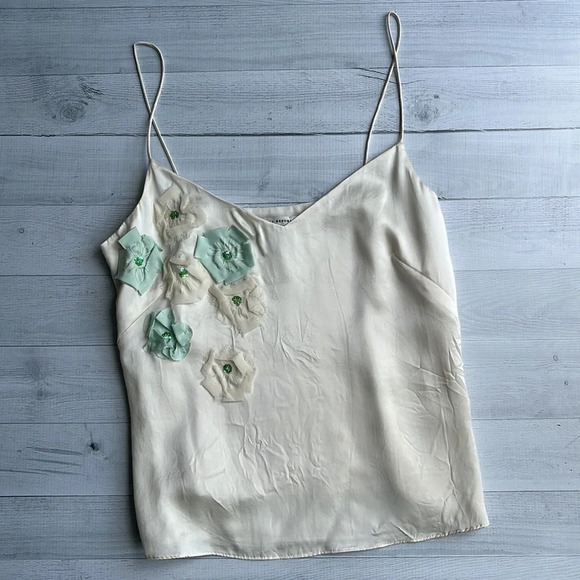 Banana Republic 100% Silk Floral Spaghetti Strap Tank Top S - Picture 6 of 9